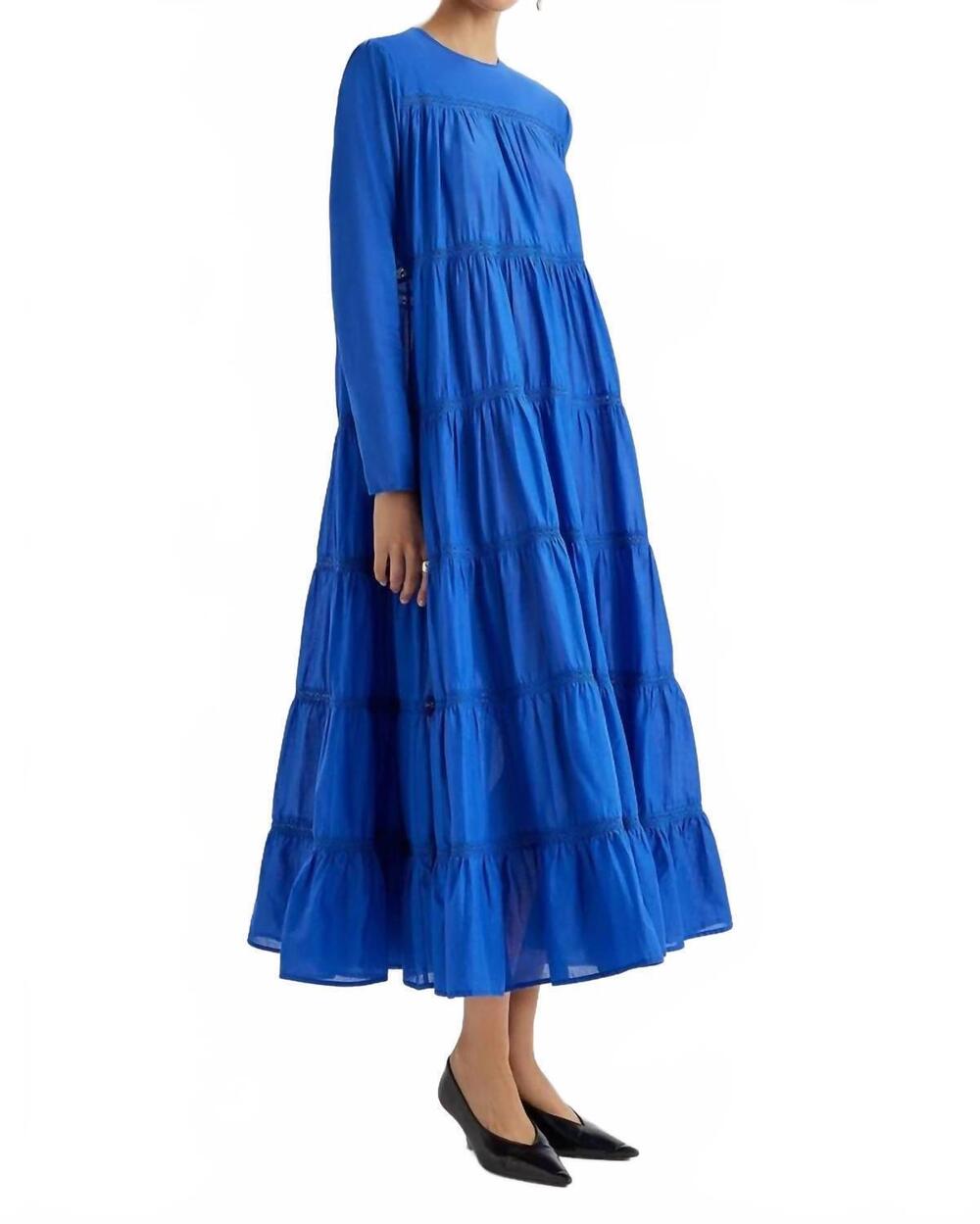 NEW MERLETTE maida midi dress in ultramarine